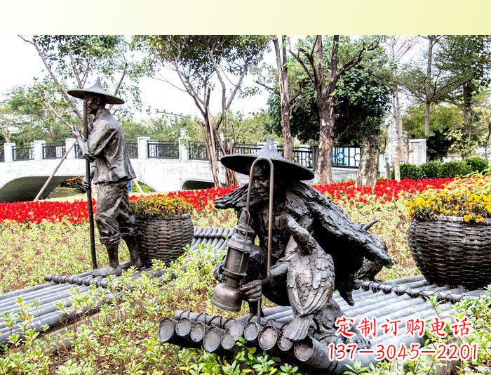 温州把渔民的生活经历融入雕塑——公园人物渔夫铜雕塑