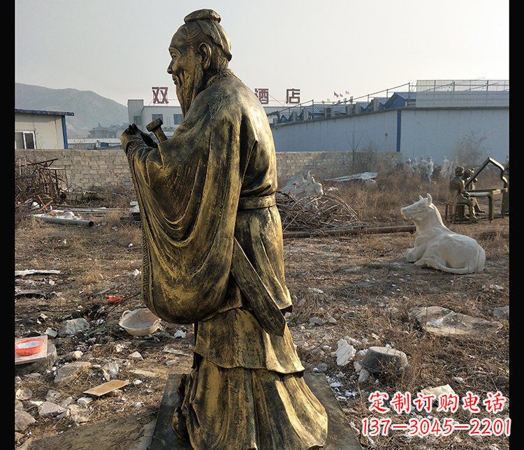 温州公园人物至圣先师孔子铜雕