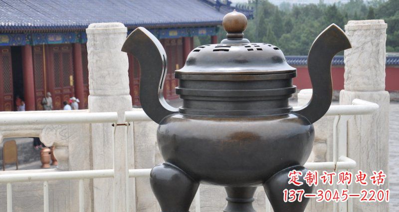 温州高雅香炉铜雕,景观雕塑装置