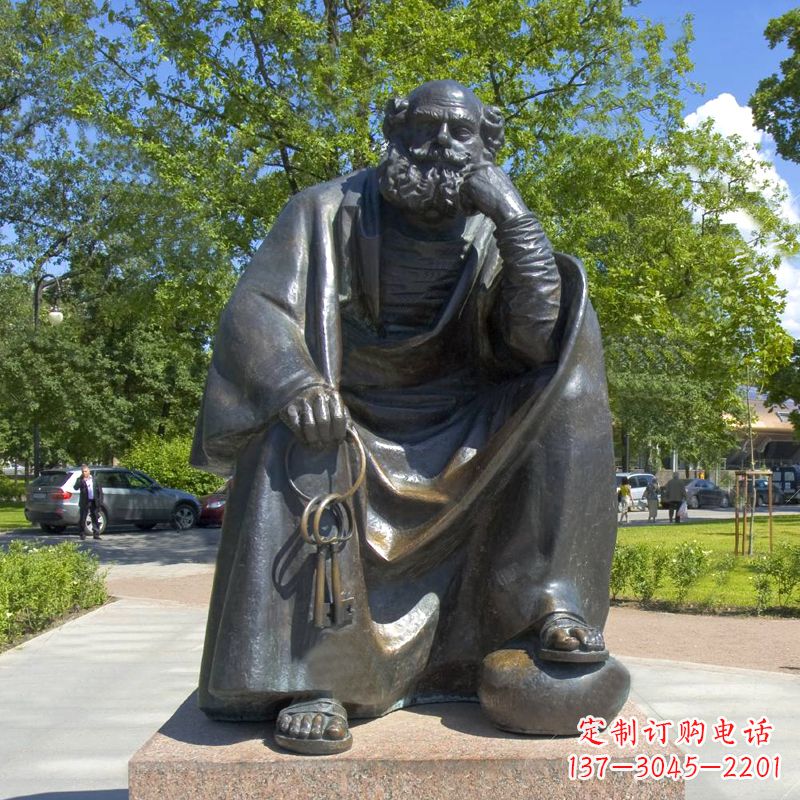 温州公园世界名人俄国批判现实主义作家托尔斯泰 铜雕塑像