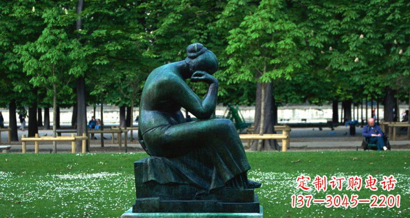 温州经典精美女人铜雕