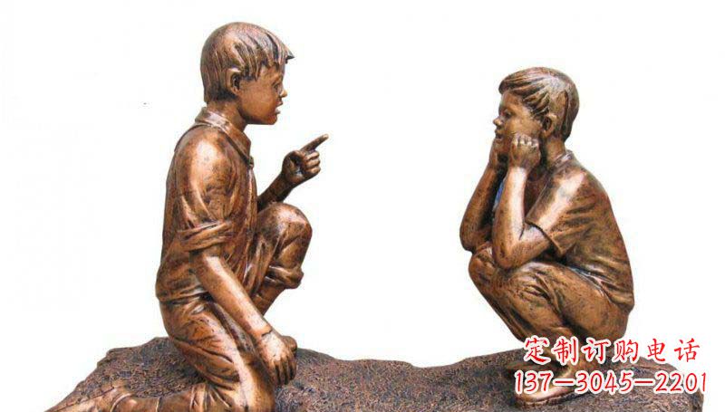 温州专业定制小品铜雕-尊贵的雕塑男孩