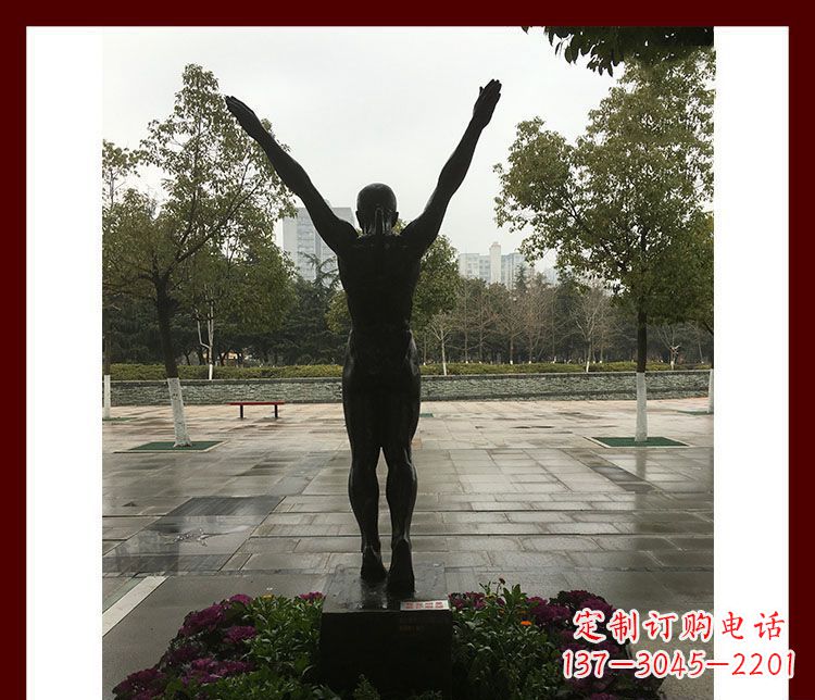 温州公园体操运动员铜雕
