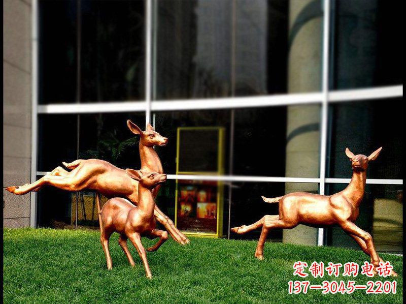 温州精美青铜动物雕塑——小鹿奔跑