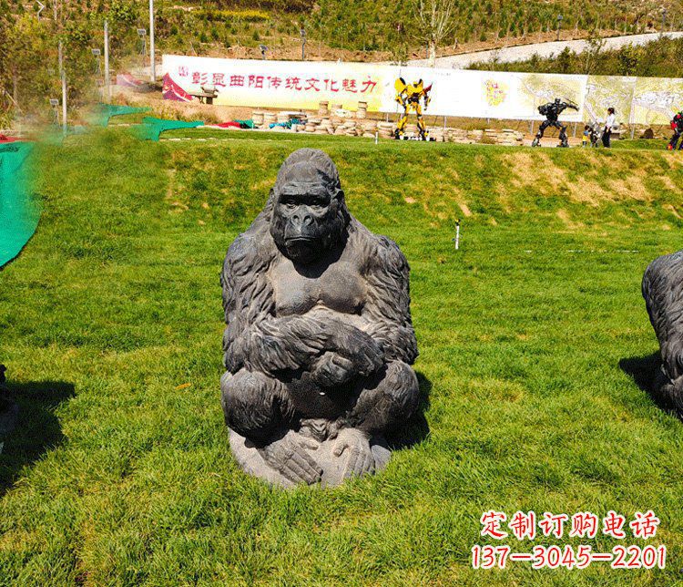 温州公园铜雕大猩猩动物雕塑