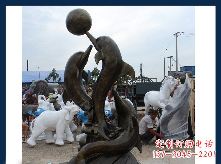 温州铜质海豚造型雕塑