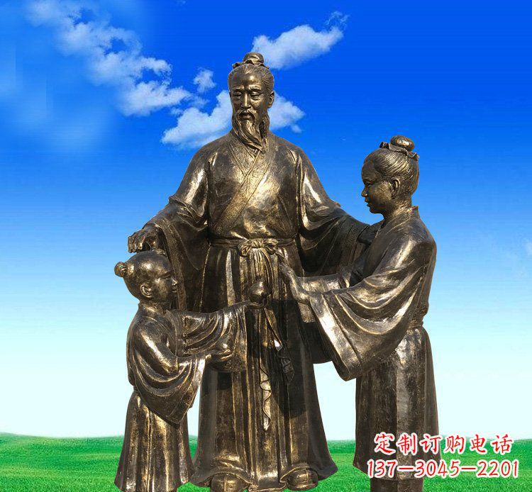 温州铜雕艺术精美人物雕塑——孔融让梨