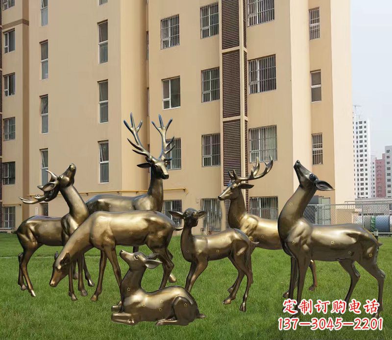 温州公园铜雕梅花鹿
