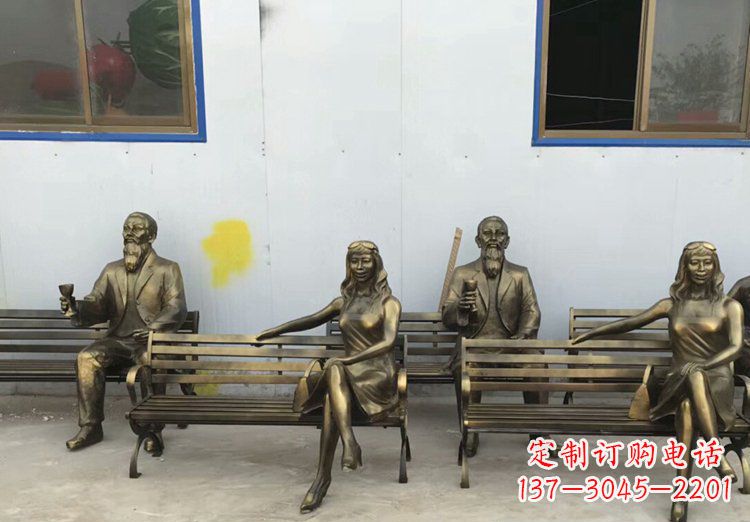 温州唯美女性铜雕美女长椅