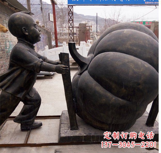 温州精致男孩铜雕
