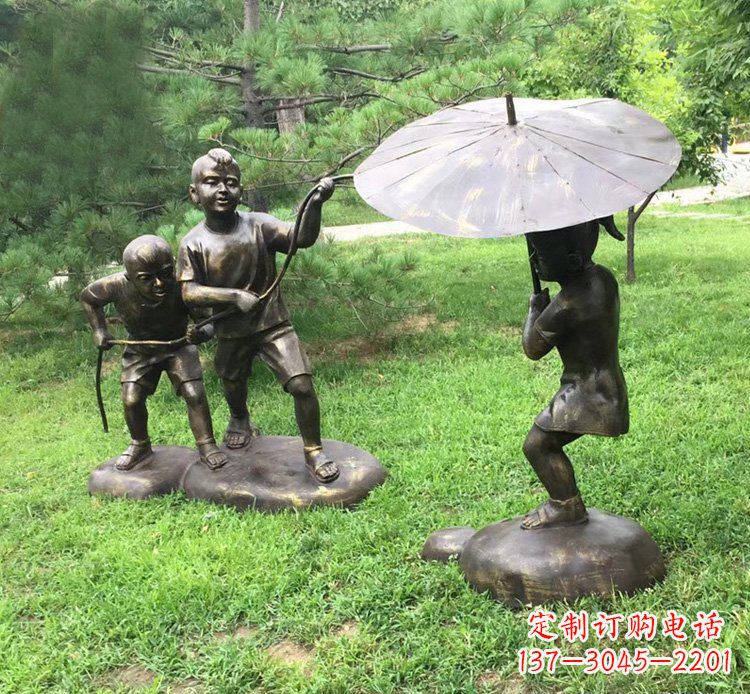 温州趣味活动儿童铜雕