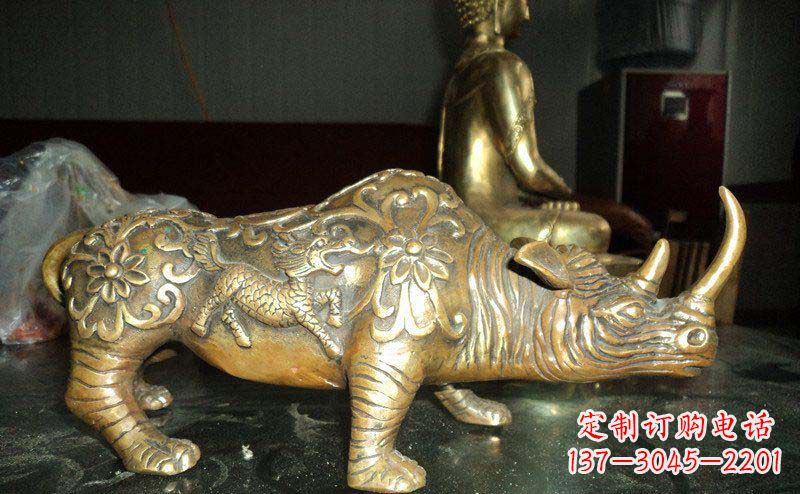 温州中领雕塑犀牛铜雕