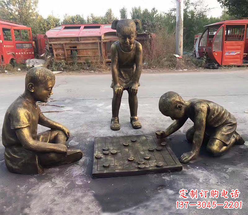 温州铜雕“童年梦想”儿童雕塑