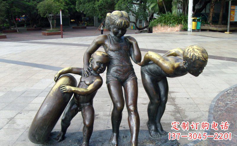 温州浪漫情怀小孩铜雕