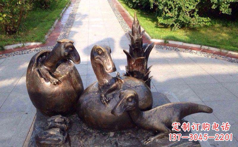 温州公园小恐龙景观铜雕
