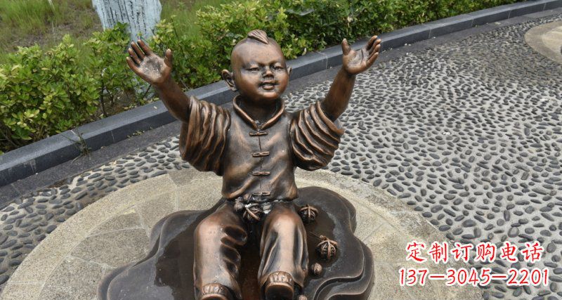 温州精致雕塑，匠心创造——小男孩铜雕
