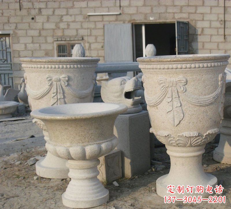 温州公园小区欧式花盆石雕