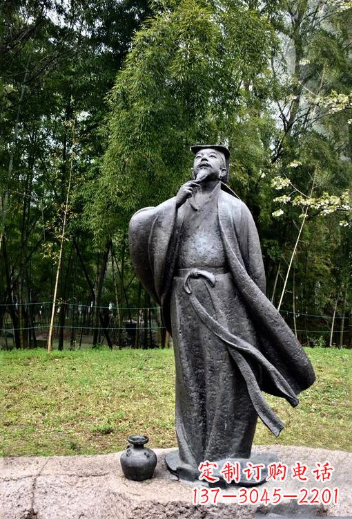 温州诞生于中国古代传奇的雕塑——王羲之铸铜雕塑