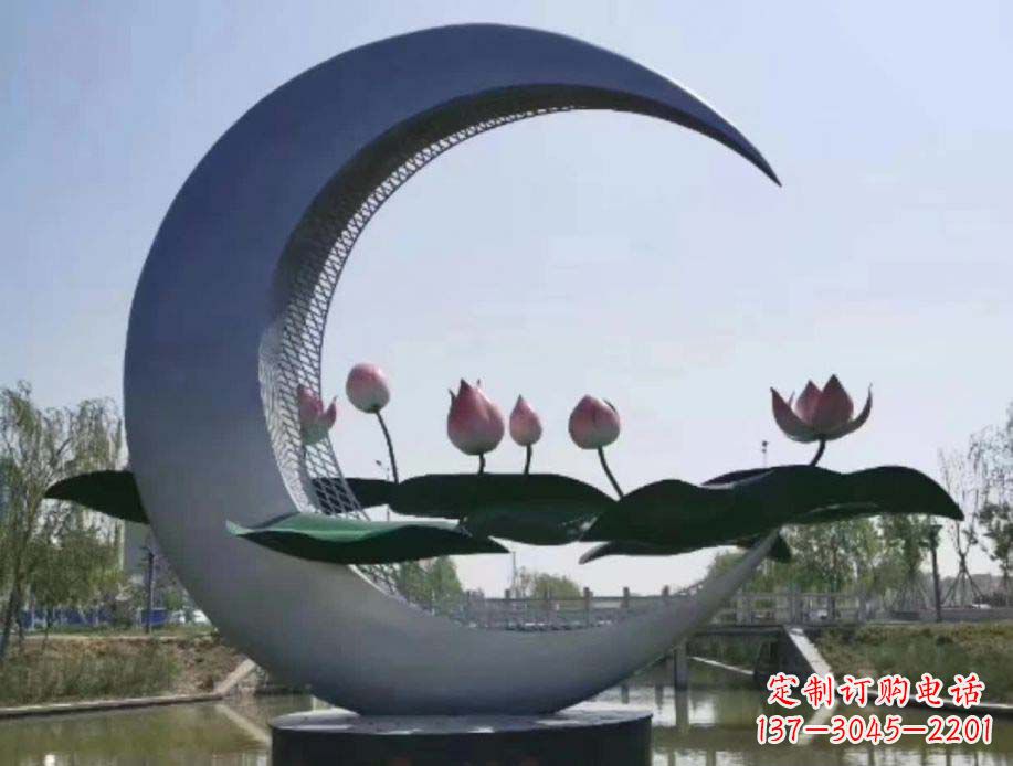 温州不锈钢月亮景观装饰雕塑