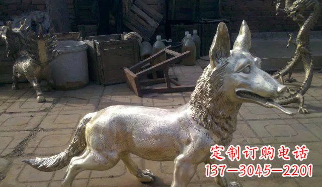 温州铸铜小狗动物雕塑