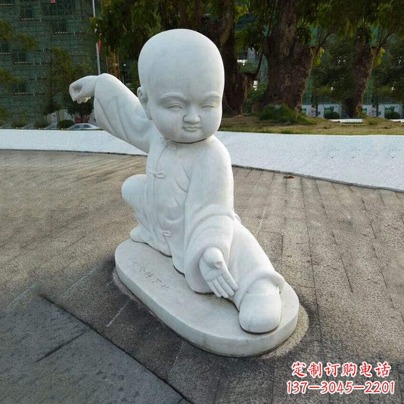 温州瑞士艺术家精美制作的和尚汉白玉石雕塑