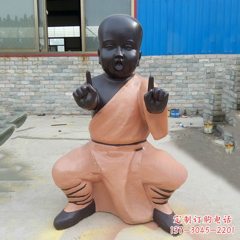 温州功夫小和尚铜雕