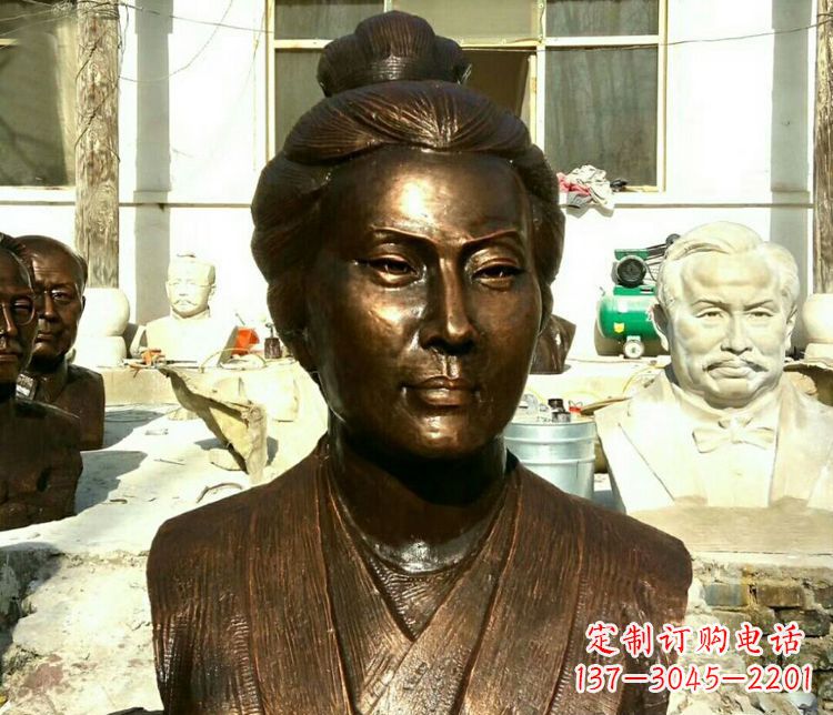 温州古代词人李清照胸像铜雕