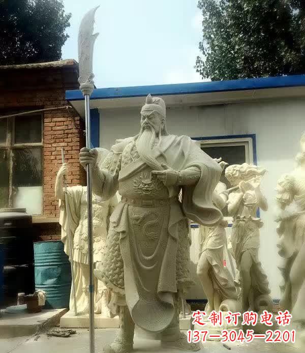 温州中领雕塑古代关公石雕