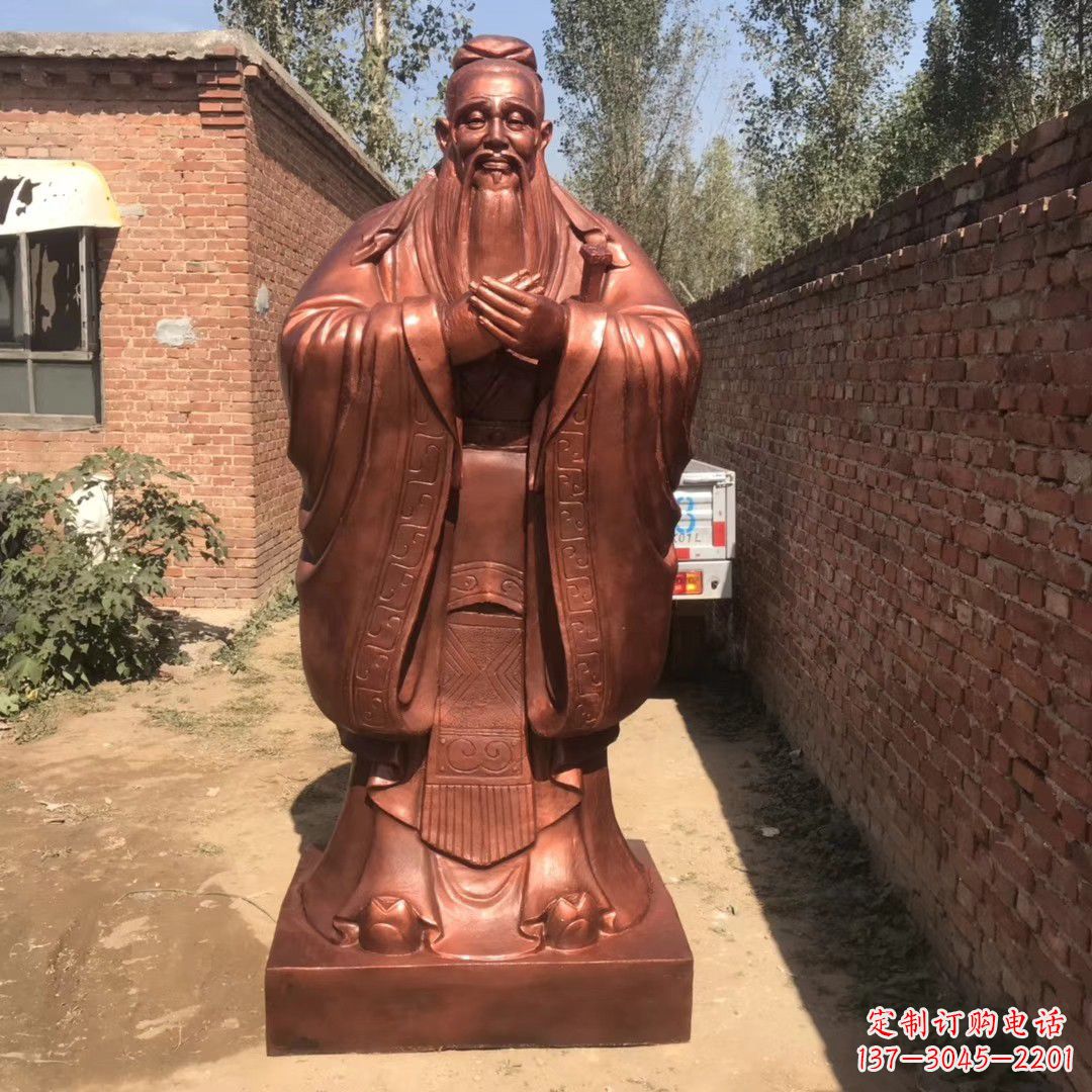 温州中领雕塑精致孔子铜雕,传承文明智慧