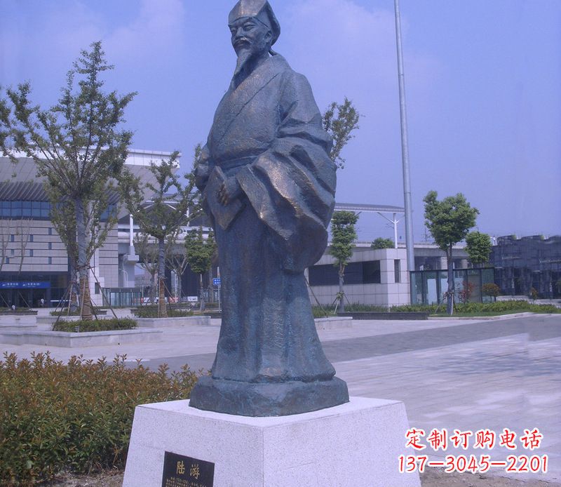 温州传承古代文化的陆游雕塑