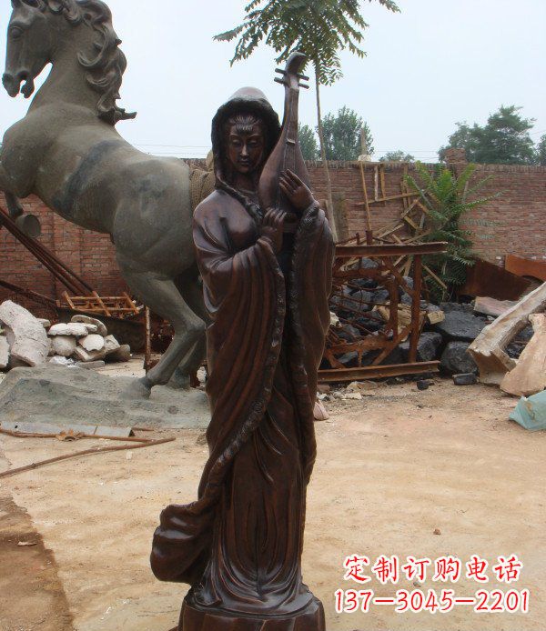 温州古代美女公园人物铜雕 (2)
