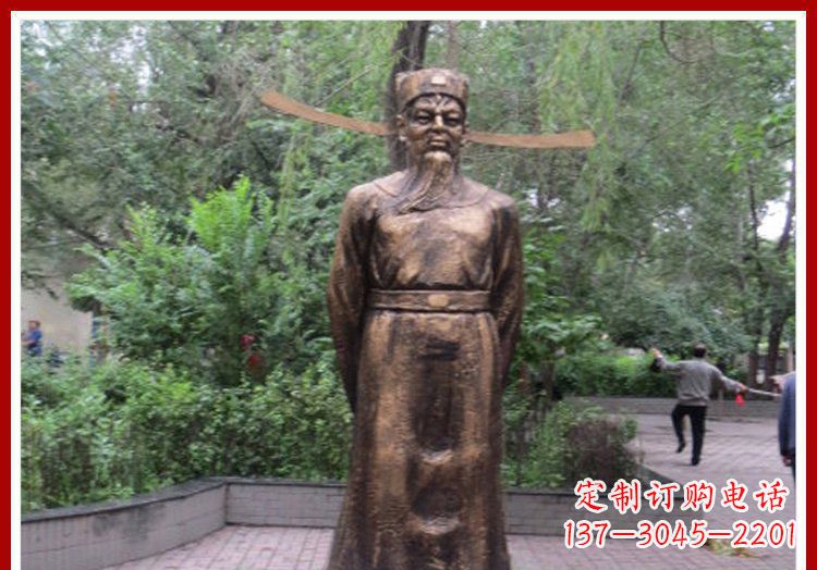 温州古代名人包拯铜雕