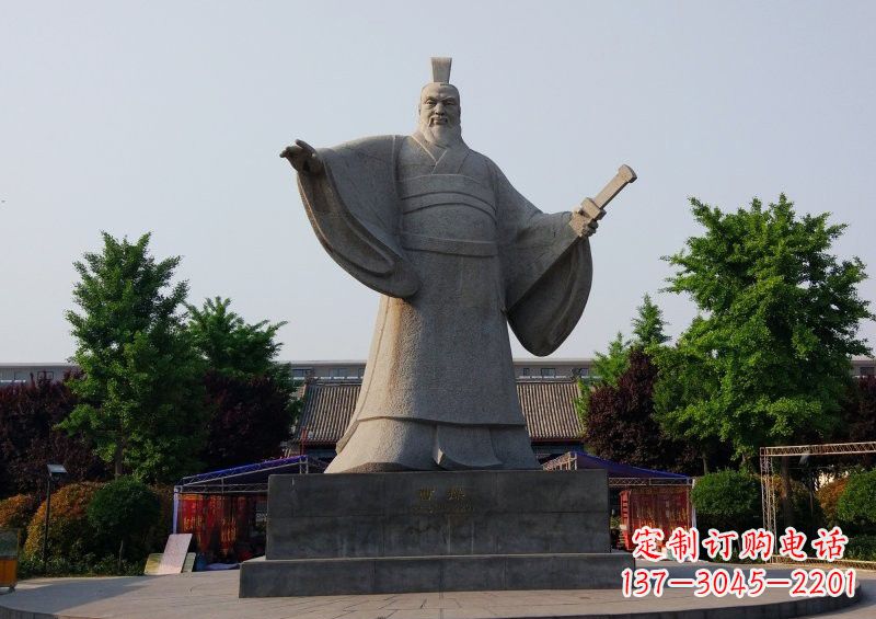 温州古代名人曹操石雕