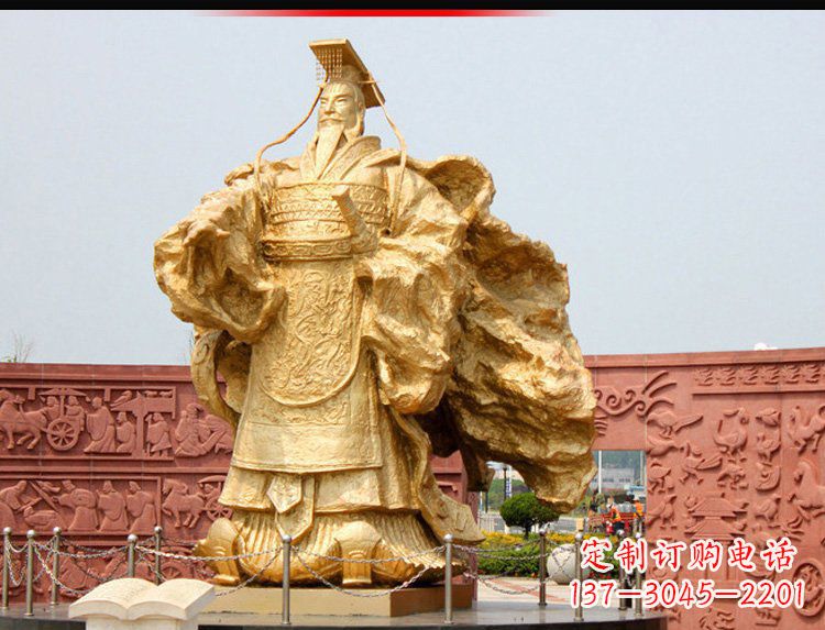 温州古代名人汉武帝铜雕