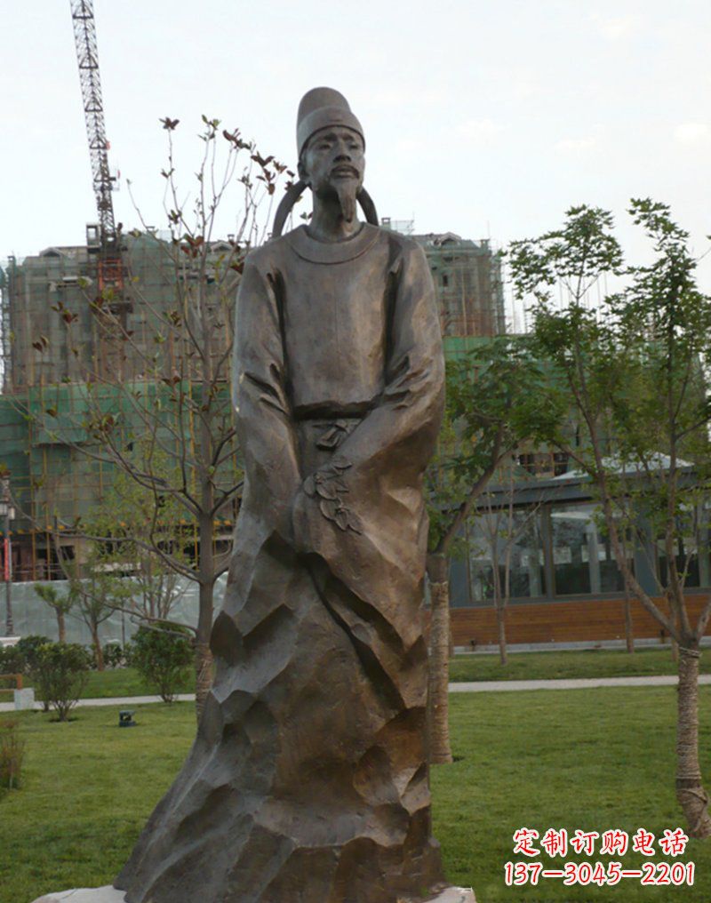 温州精美古风犹存,高雅李白铜雕