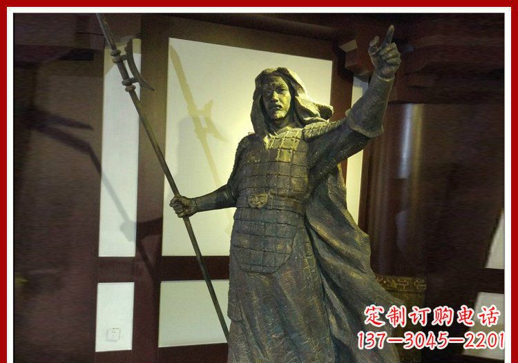 温州古代名人吕布铜雕 (2)