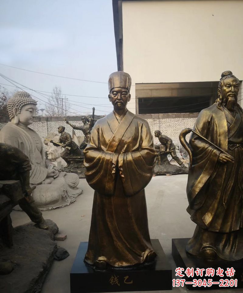 温州古代名人精美铜雕