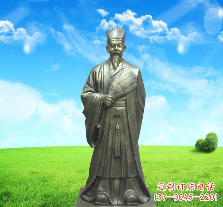 温州精致经典,让您体验古代名人诸葛亮的魅力——诸葛亮铜雕