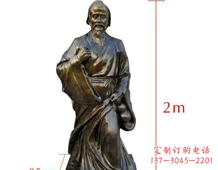 温州古代名医华佗铜雕