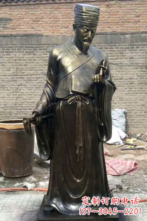 温州中国古典名医李时珍铜雕塑