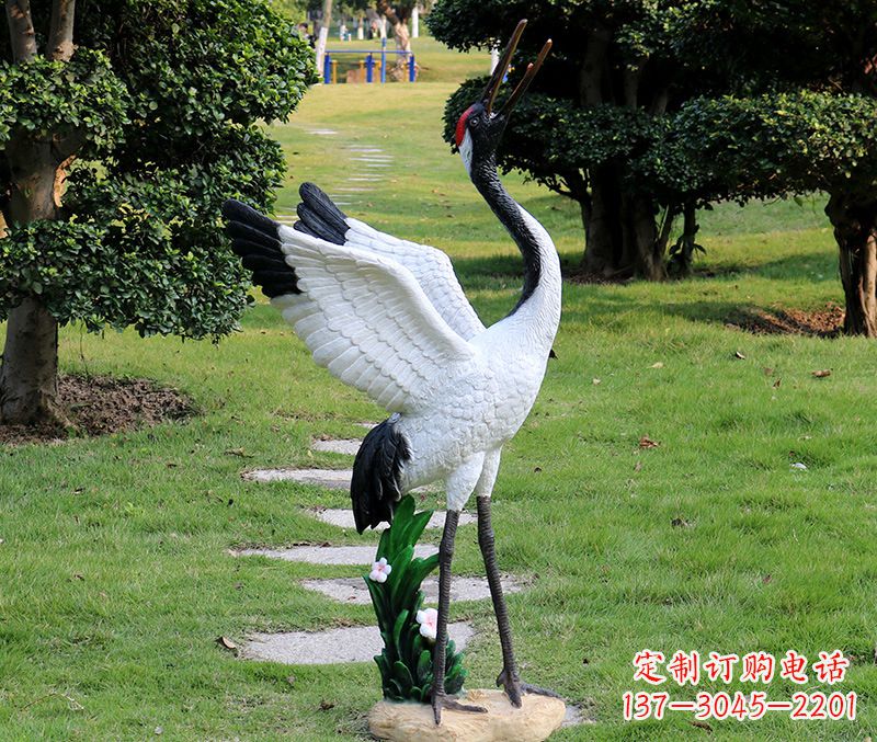温州古典仙鹤雕塑,融入神秘风语