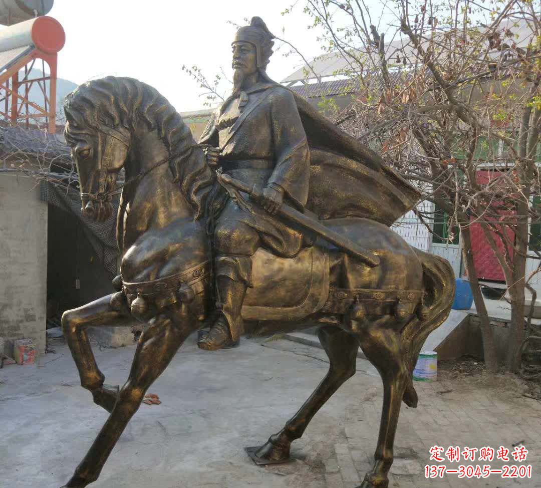 温州古代骑马人物铜雕塑