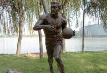 温州公园打篮球人物铜雕塑