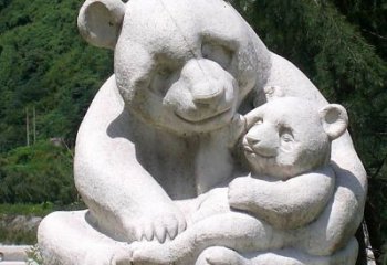 温州公园装饰熊猫石雕