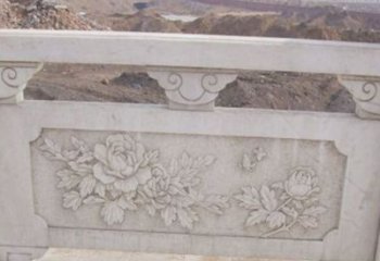 温州牡丹花浮雕石栏板景观雕塑