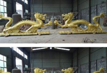 温州古典传统双龙戏珠铜雕塑