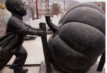 温州精致男孩铜雕