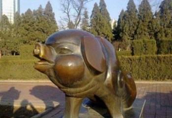 温州定制公园猪铜雕