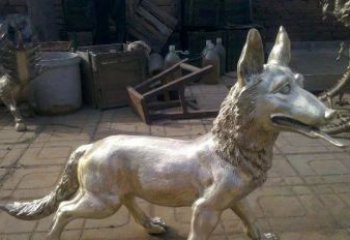 温州铸铜小狗动物雕塑