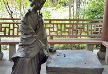 温州艺术精灵西施下棋情景雕塑